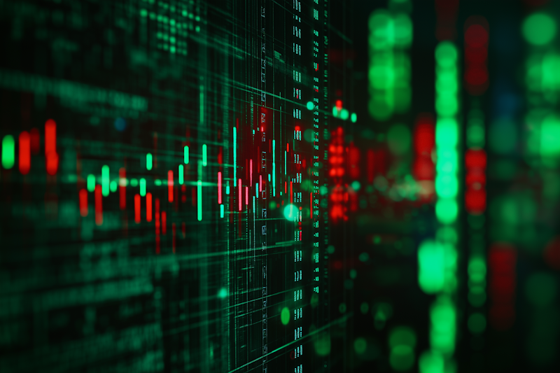Finanzdiagramme und Investmentanalyse auf professionellem Arbeitsplatz